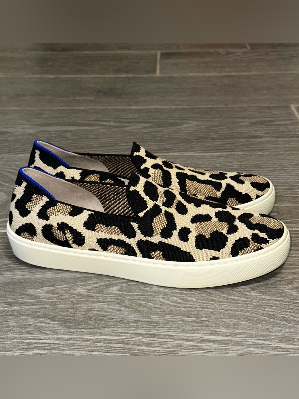 Rothy's The Original Desert Cat Womens 7.5 Sneaker Slip On Leopard Print Comfort - Picture 5 of 10